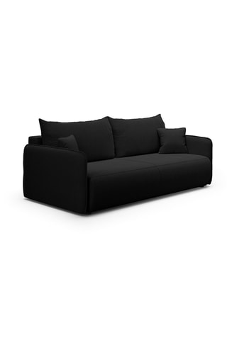 Canapé convertible Milo - Noir - 3 places - En tissu
