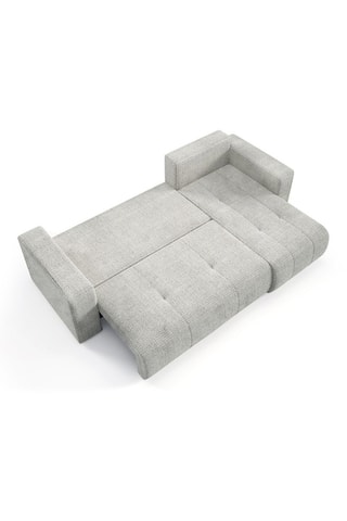Canapé convertible angle gauche Aurore - Gris clair - 3 places - En tissu texturé