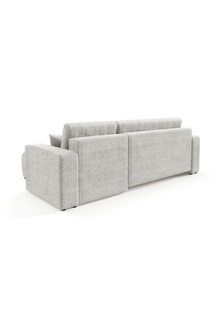 Canapé convertible angle gauche Aurore - Gris clair - 3 places - En tissu texturé