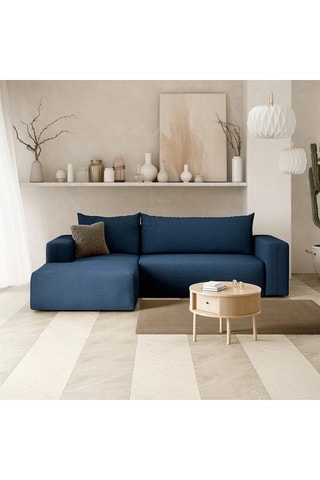 Canapé convertible angle gauche Nala - Bleu - 4 places - En tissu