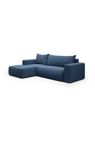 Canapé convertible angle gauche Nala - Bleu - 4 places - En tissu