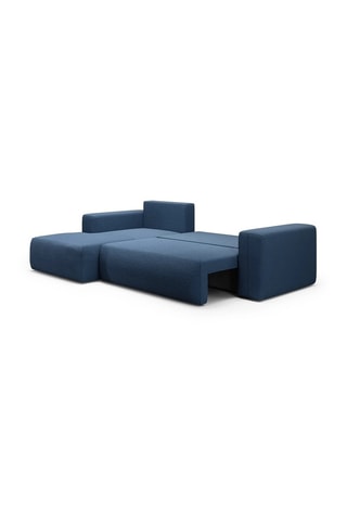 Canapé convertible angle gauche Nala - Bleu - 4 places - En tissu