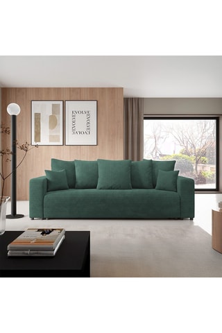 Canapé convertible Gloria - Vert foncé - 3 places - En tissu