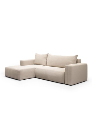 Canapé convertible angle gauche Nala - Beige - 4 places - En tissu