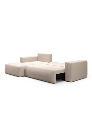 Canapé convertible angle gauche Nala - Beige - 4 places - En tissu