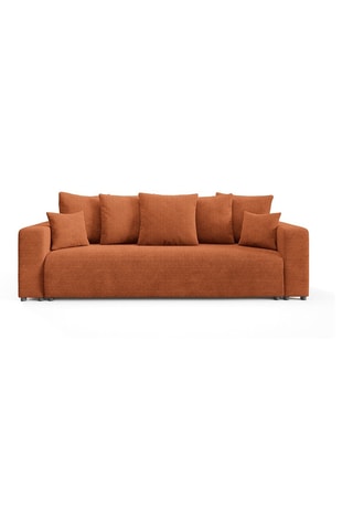 Canapé convertible Gloria - Rouge brique - 3 places - En tissu