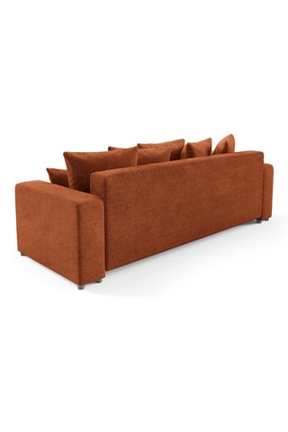 Canapé convertible Gloria - Rouge brique - 3 places - En tissu