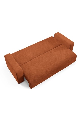 Canapé convertible Gloria - Rouge brique - 3 places - En tissu