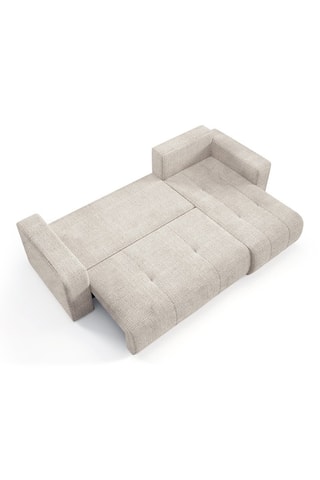 Canapé convertible angle gauche Aurore - Beige - 3 places - En tissu texturé