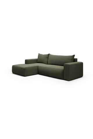 Canapé convertible angle gauche Nala - Kaki - 4 places - En tissu