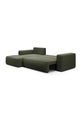 Canapé convertible angle gauche Nala - Kaki - 4 places - En tissu