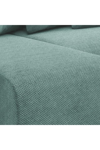 Canapé d'angle droit convertible Gloria - Vert d'eau - 4 places - En tissu