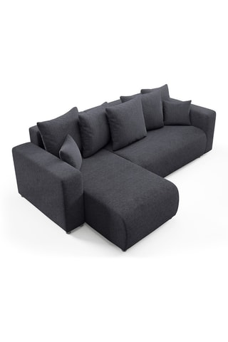 Canapé convertible angle gauche Gloria - Noir - 4 places - En tissu