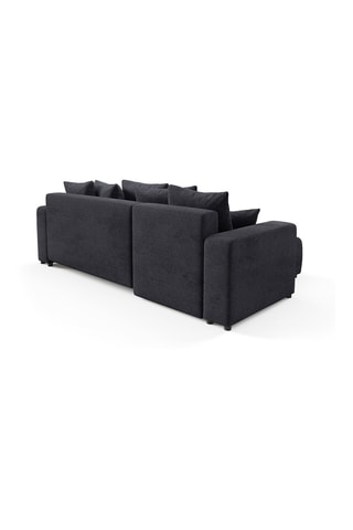Canapé convertible angle gauche Gloria - Noir - 4 places - En tissu