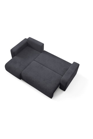 Canapé convertible angle gauche Gloria - Noir - 4 places - En tissu
