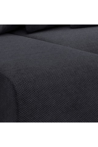 Canapé d'angle droit convertible Gloria - Noir - 4 places - En tissu