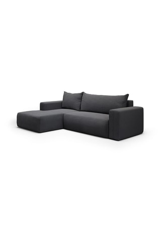Canapé convertible angle gauche Nala - Gris foncé - 4 places - En tissu
