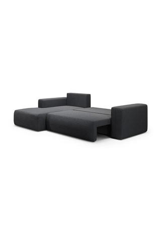 Canapé convertible angle gauche Nala - Gris foncé - 4 places - En tissu