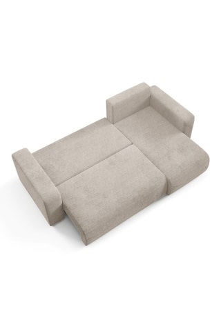 Canapé d'angle droit convertible Gloria - Beige - 4 places - En tissu