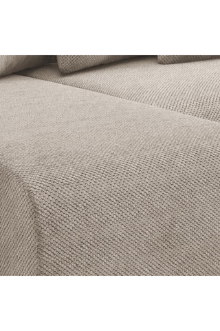 Canapé d'angle droit convertible Gloria - Beige - 4 places - En tissu