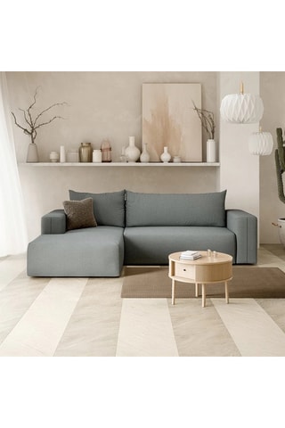 Canapé convertible angle gauche Nala - Gris clair - 4 places - En tissu