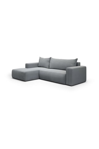 Canapé convertible angle gauche Nala - Gris clair - 4 places - En tissu