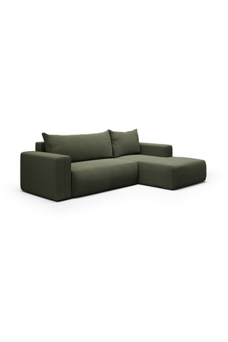 Canapé convertible angle droit Nala - Kaki - 4 places - En tissu