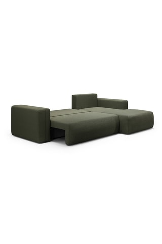Canapé convertible angle droit Nala - Kaki - 4 places - En tissu