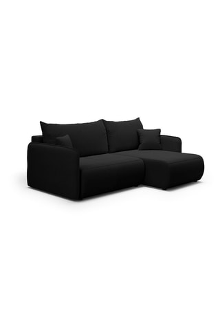 Canapé convertible Milo - Noir - 4 places - En tissu