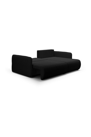 Canapé convertible Milo - Noir - 4 places - En tissu