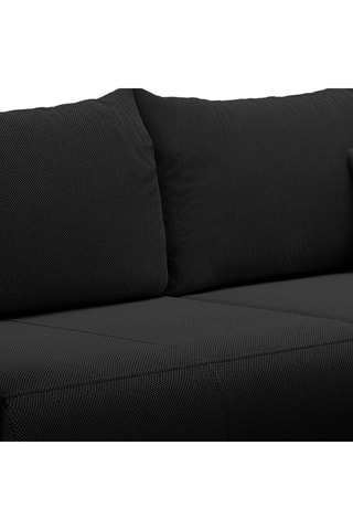 Canapé convertible Milo - Noir - 4 places - En tissu