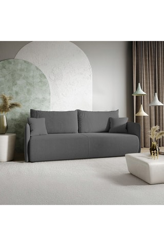 Canapé convertible Milo - Gris - 3 places - En tissu