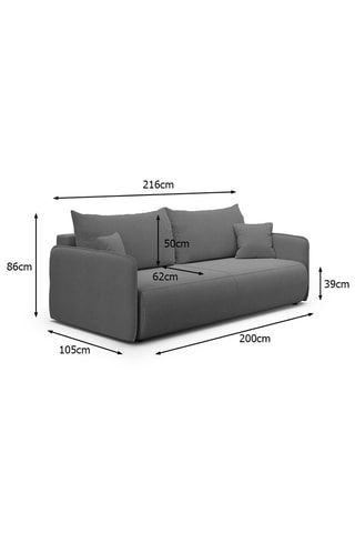 Canapé convertible Milo - Gris - 3 places - En tissu