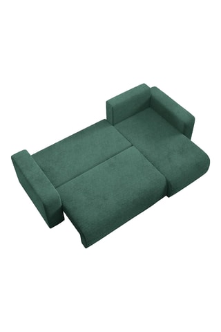 Canapé d'angle droit convertible Gloria - Vert - 4 places - En tissu