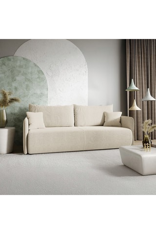 Canapé convertible Milo - Beige - 3 places - En tissu