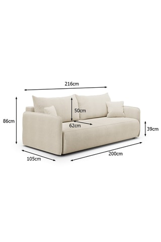 Canapé convertible Milo - Beige - 3 places - En tissu