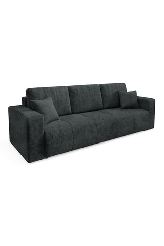 Canapé convertible Aurore - Gris foncé - 3 places - En tissu texturé
