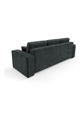 Canapé convertible Aurore - Gris foncé - 3 places - En tissu texturé