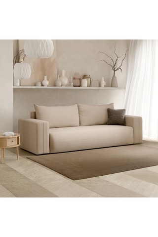 Canapé convertible Nala - Beige - 3 places - En tissu
