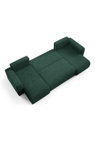 Canapé panoramique convertible Gloria - Vert foncé - 6 places - En tissu