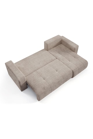 Canapé convertible angle gauche Aurore - Taupe - 3 places - En tissu texturé