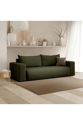 Canapé convertible Nala - Vert foncé - 3 places - En tissu