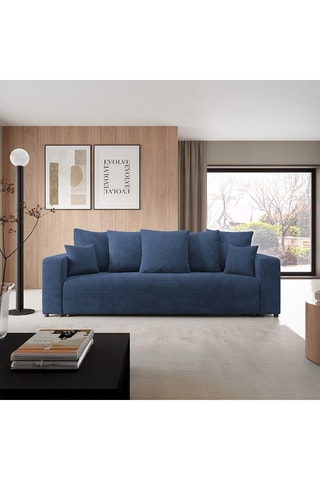 Canapé convertible Gloria - Bleu marine - 3 places - En tissu