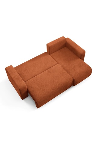 Canapé d'angle droit convertible Gloria - Rouge brique - 4 places - En tissu