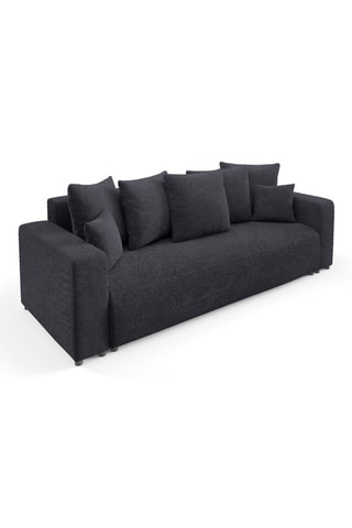 Canapé convertible Gloria - Noir - 3 places - En tissu