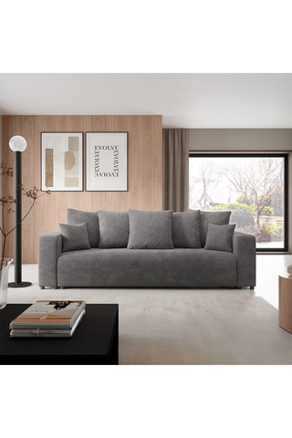 Canapé convertible  Gloria - Gris - 3 places - En tissu