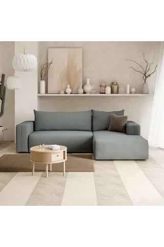 Canapé convertible angle droit Nala - Gris - 4 places - En tissu
