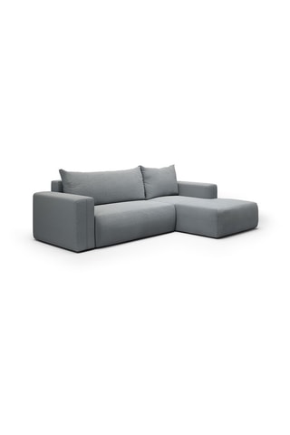 Canapé convertible angle droit Nala - Gris - 4 places - En tissu