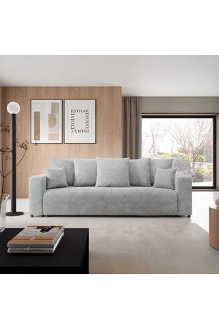 Canapé convertible Gloria - Gris clair - 3 places - En tissu