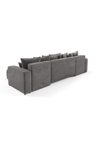 Canapé panoramique convertible Gloria - Gris - 6 places - - En tissu